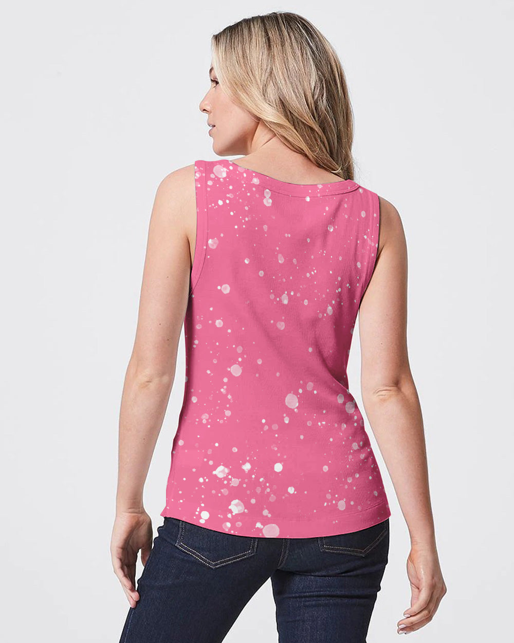 Peace Love Cure Bleached Pink Women's Breast Cancer Awareness Tanks