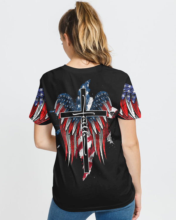 Faith American Flag Wings Women's Christian Tshirt
