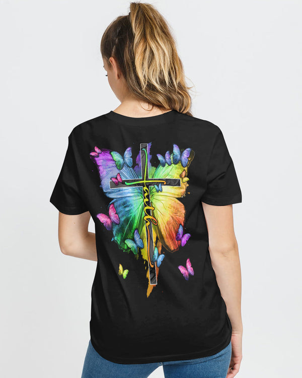 Way Maker Miracle Worker Colorful Butterfly Women's Christian Tshirt