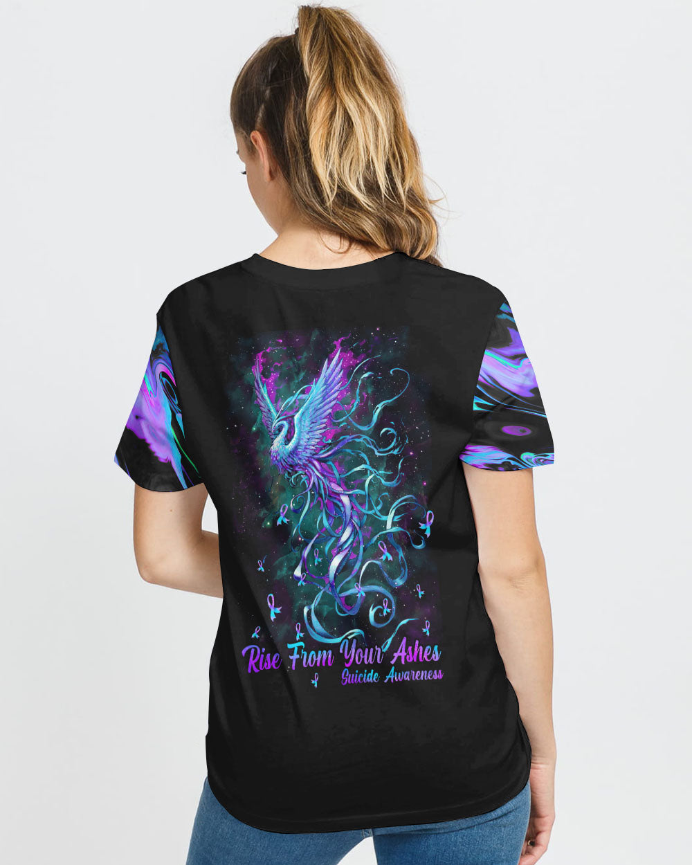 Rise From The Ashes Phoenix Women's Suicide Prevention Awareness Tshirt