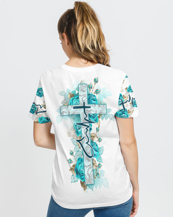 Turquoise Rose Faith Women's Christian Tshirt