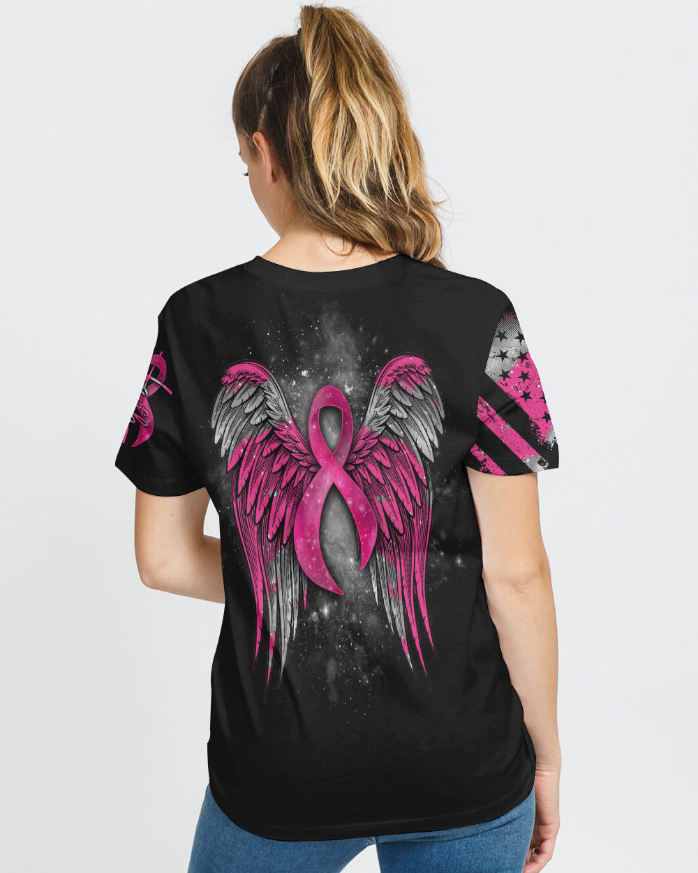Wings Ribbon Women's Breast Cancer Awareness Tshirt