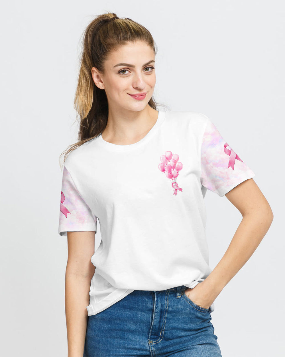 Cancer Balloon Women's Breast Cancer Awareness Tshirt