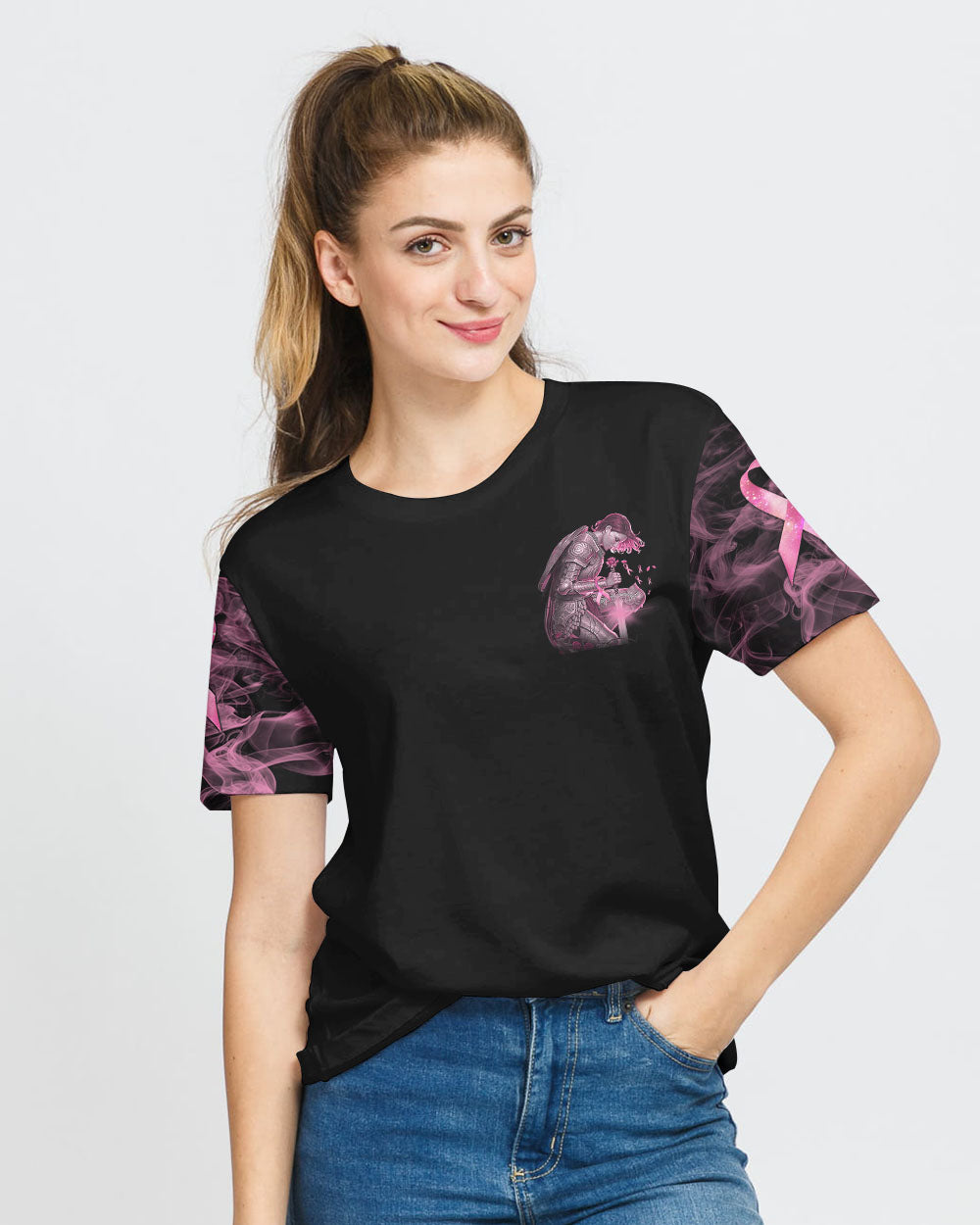 It Ain't Over Until God Says It's Over Women's Breast Cancer Awareness Tshirt