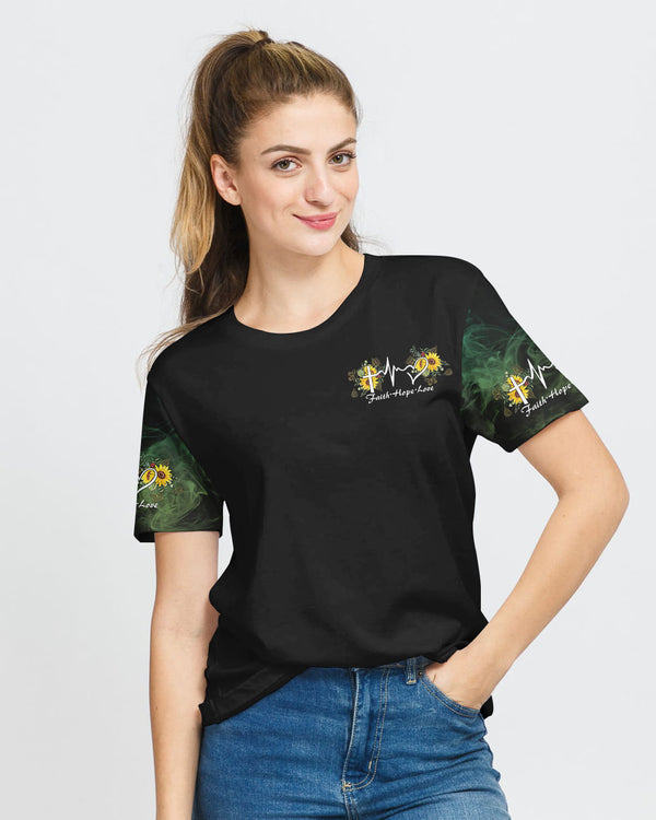 Faith Sunflower Cross Smoke Women's Christian Tshirt