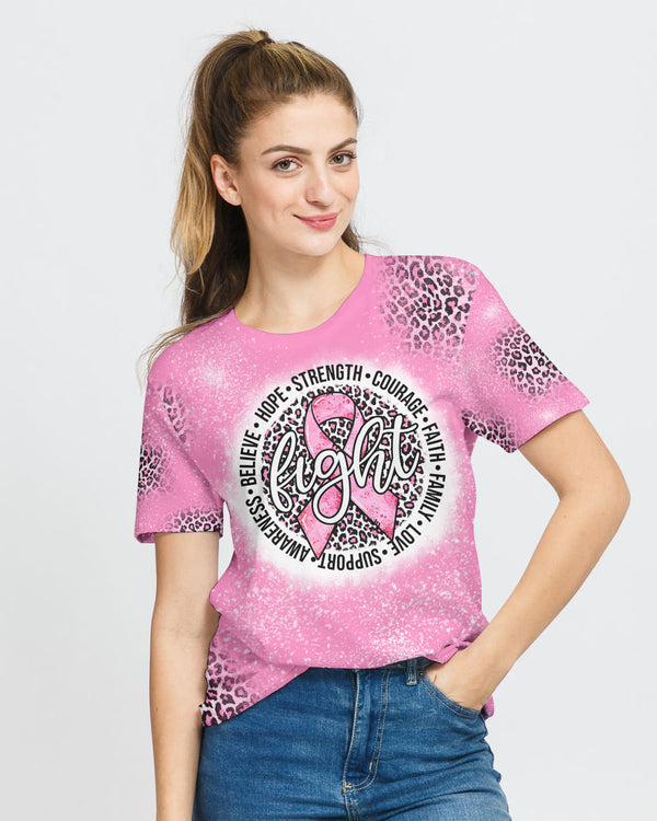 Fight Cancer Ribbon Circle Women's Breast Cancer Awareness Tshirt