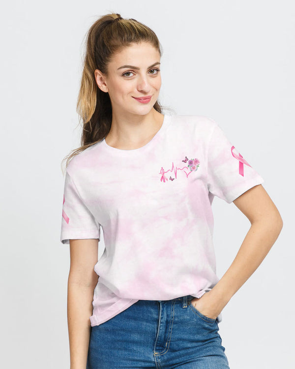 Butterfly Flower Cross Ribbon Women's Breast Cancer Awareness Tshirt