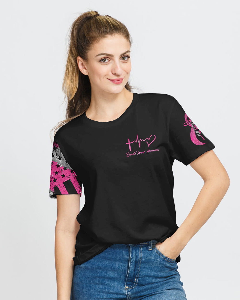 Wings Ribbon Women's Breast Cancer Awareness Tshirt