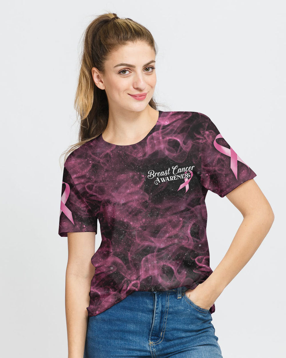 Rose Dragon Women's Breast Cancer Awareness Tshirt