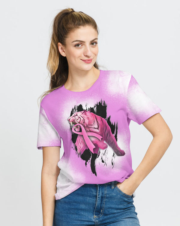 Tiger Crack Pink Ribbon Women's Breast Cancer Awareness Tshirt