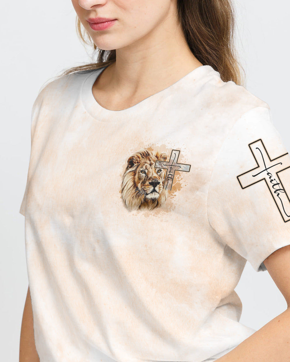 I Would Rather Stand With God Painting Lion Women's Christian Tshirt