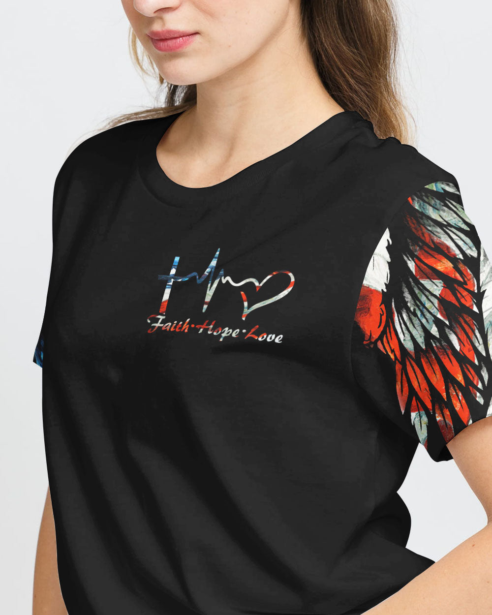 One Nation Under God Painting Women's Christian Tshirt