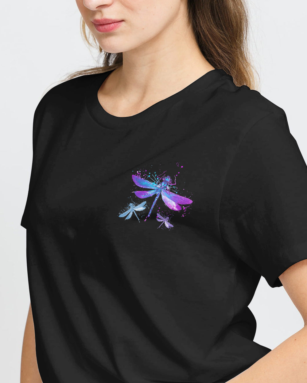 May There Be An Angel By Your Side Dragonfly Watercolor Women's Christian Tshirt