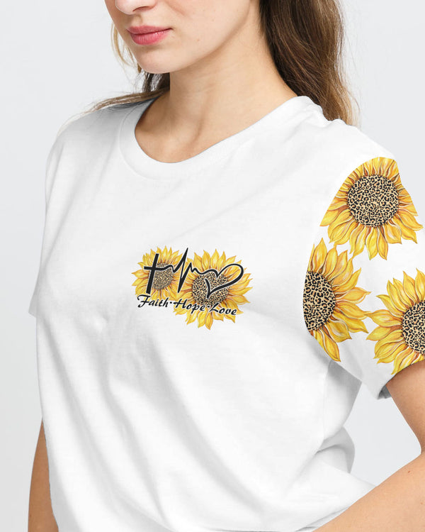 Faith Sunflower Leopard Texture Women's Christian Tshirt