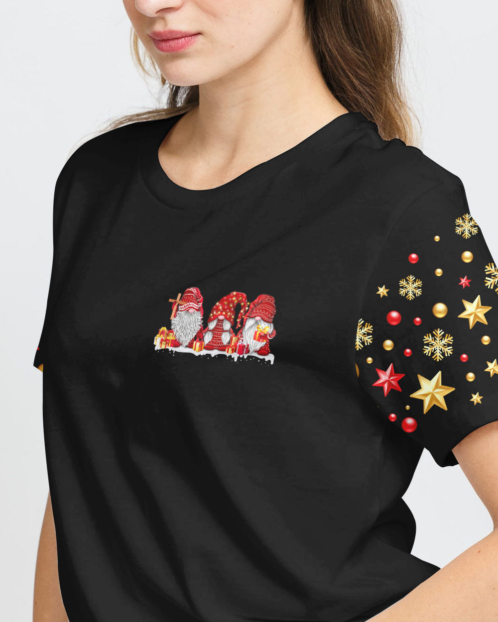Faith Hope Love Gnome Christmas Women's Christian Tshirt