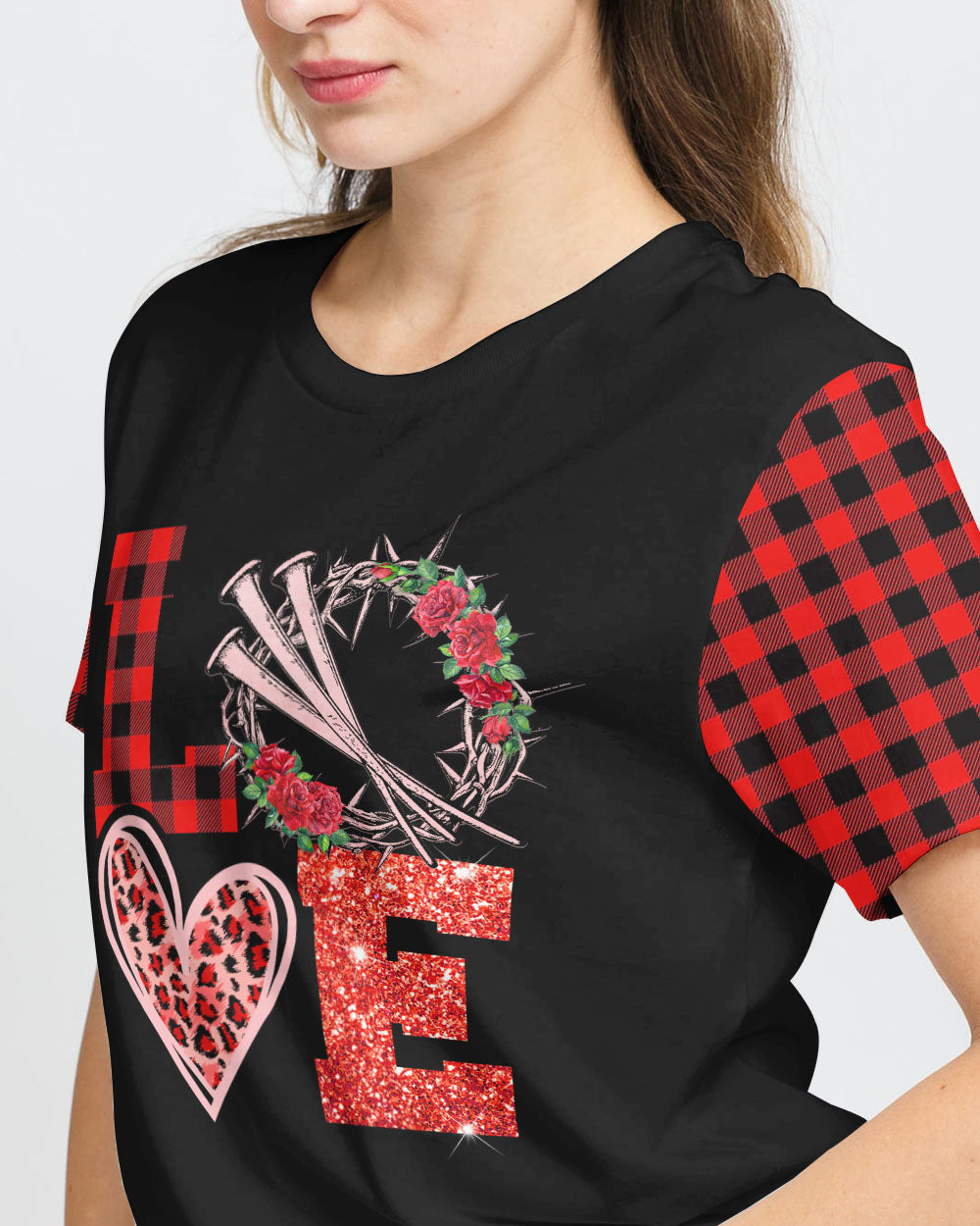 Faith Hope Love Leopard Flag Women's Christian Tshirt