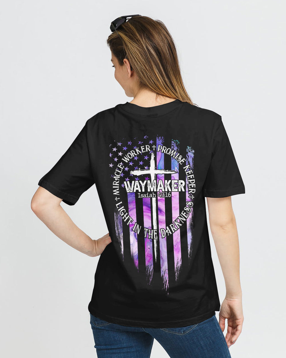 Miracle Worker Promise Keeper Light In The Darkness Abstract Color Women's Christian Tshirt