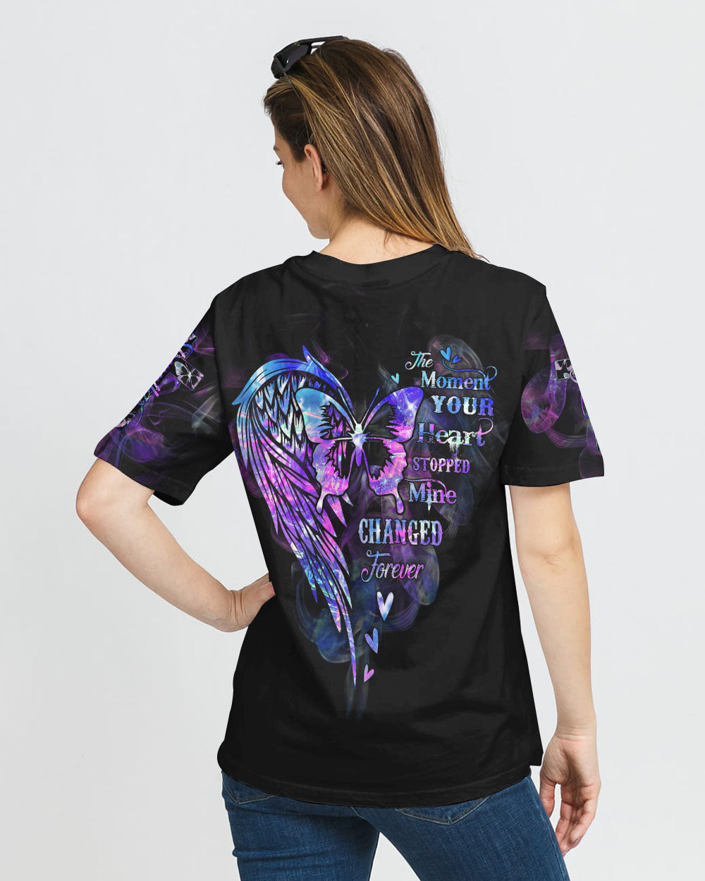 The Moment Your Heart Stopped Mine Changed Forever Women's Christian Tshirt