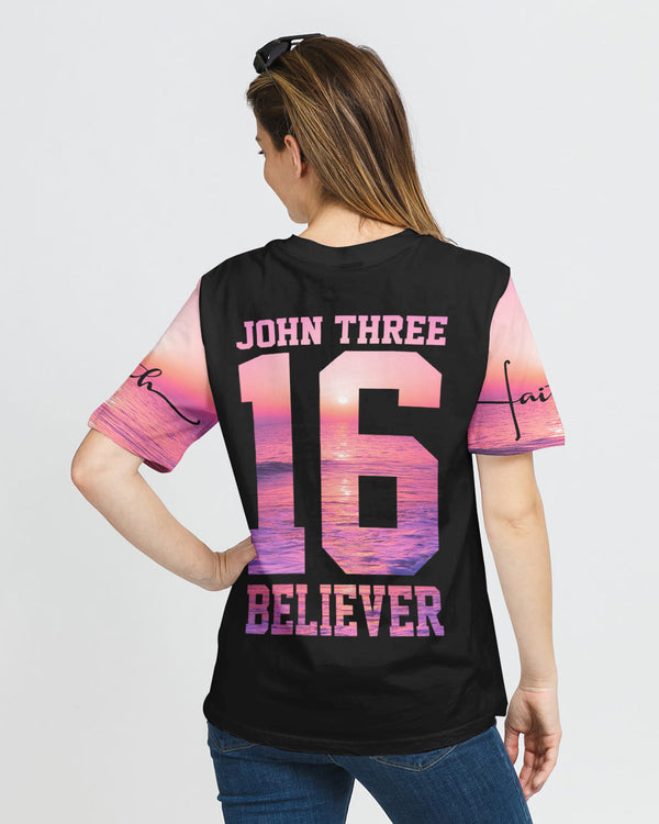 Believer Sunset Beach Women's Christian Tshirt