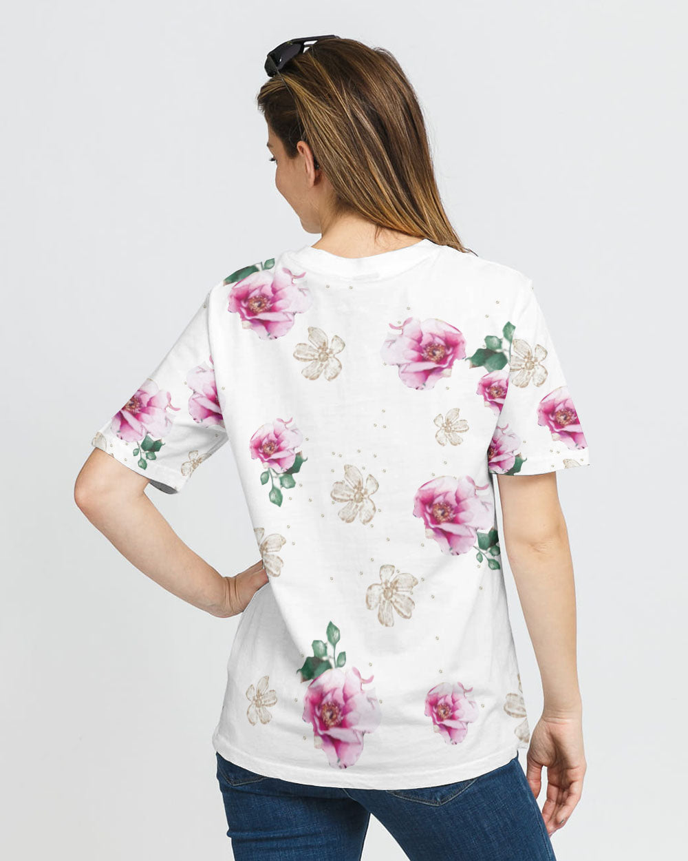 Butterfly Floral Ribbon Women's Breast Cancer Awareness Tshirt