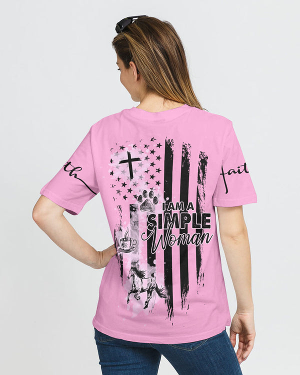 I Am A Simple Woman Pink Flag Women's Christian Tshirt