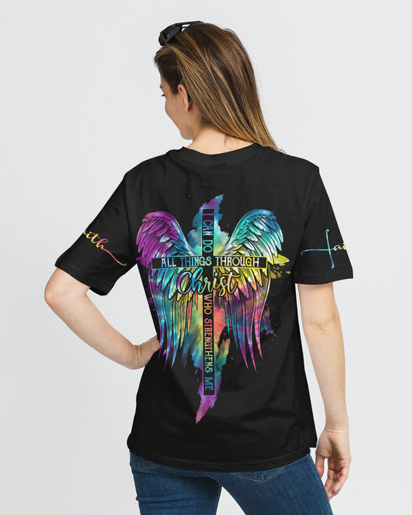 I Can Do All Things Wings Colorful Women's Christian Tshirt