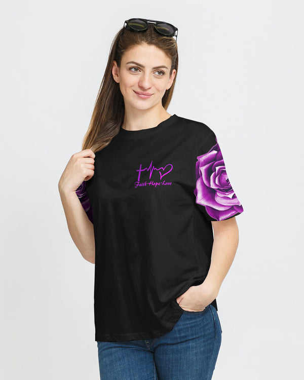 Faith Purple Rose Women's Christian Tshirt