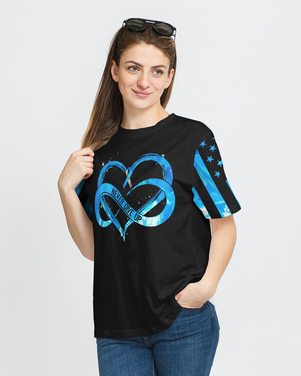 Blue Ribbon Flag Hear Beat Women's Diabetes Awareness Tshirt