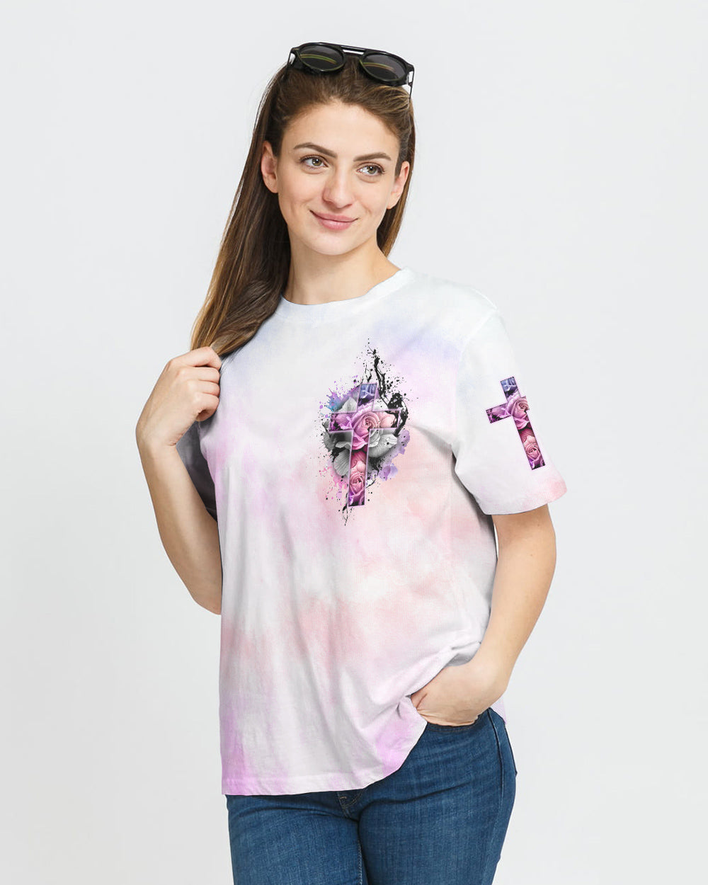 The Devil Saw Me With My Head Down Rose Cross Women's Christian Tshirt