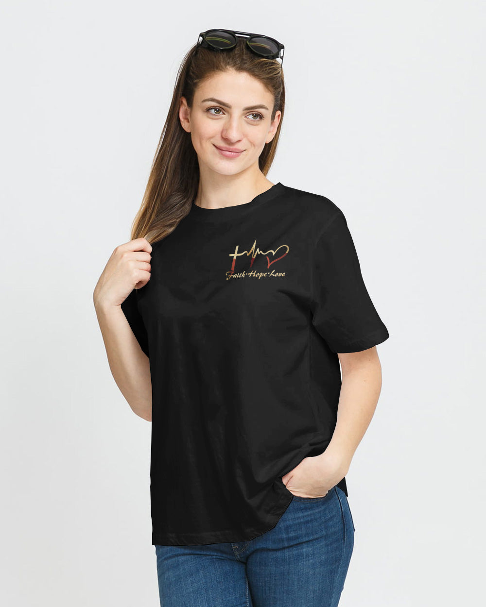 One Nation Under God Vintage American Flag Women's Christian Tshirt