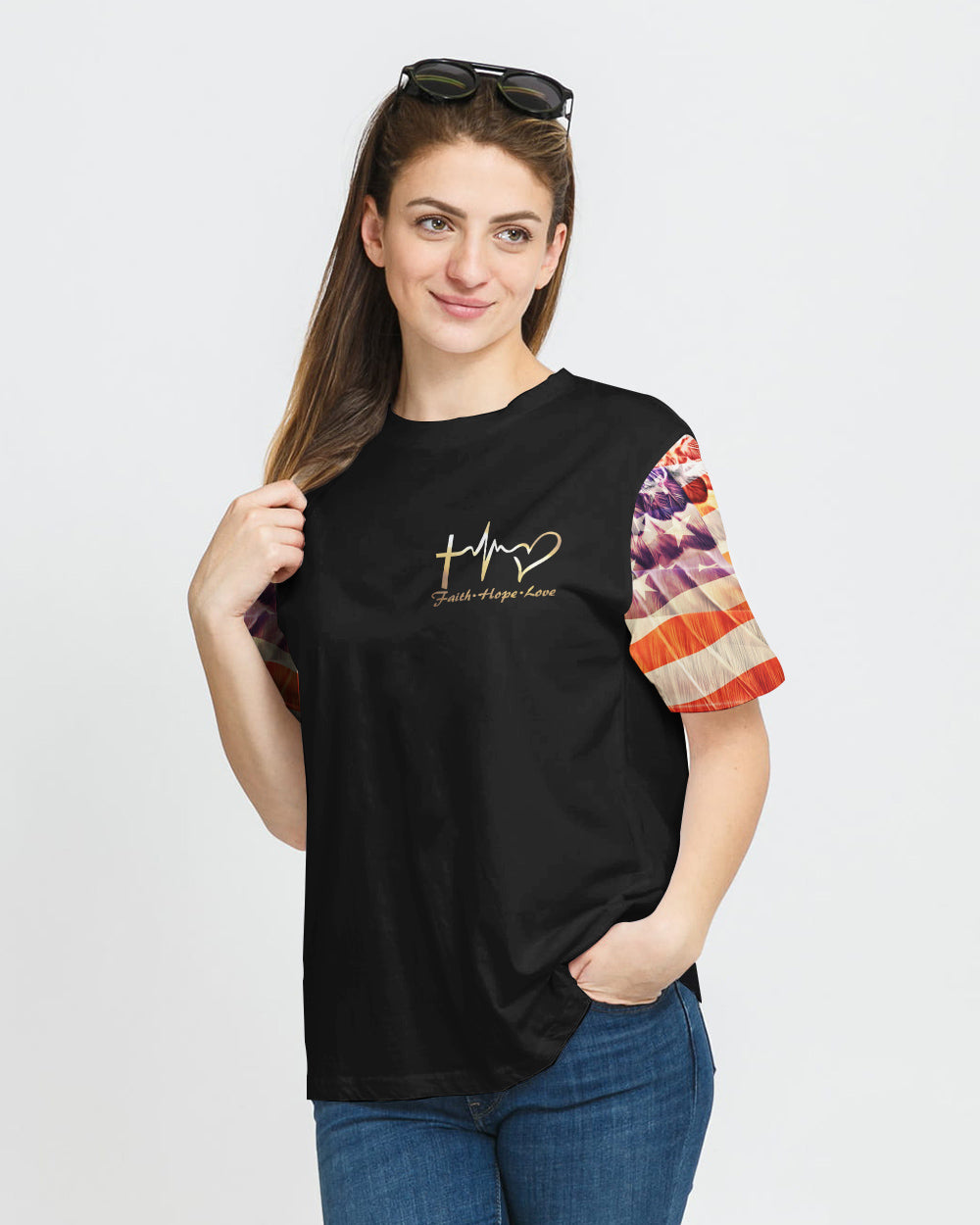 America Needs Jesus One Nation Under God Women's Christian Tshirt