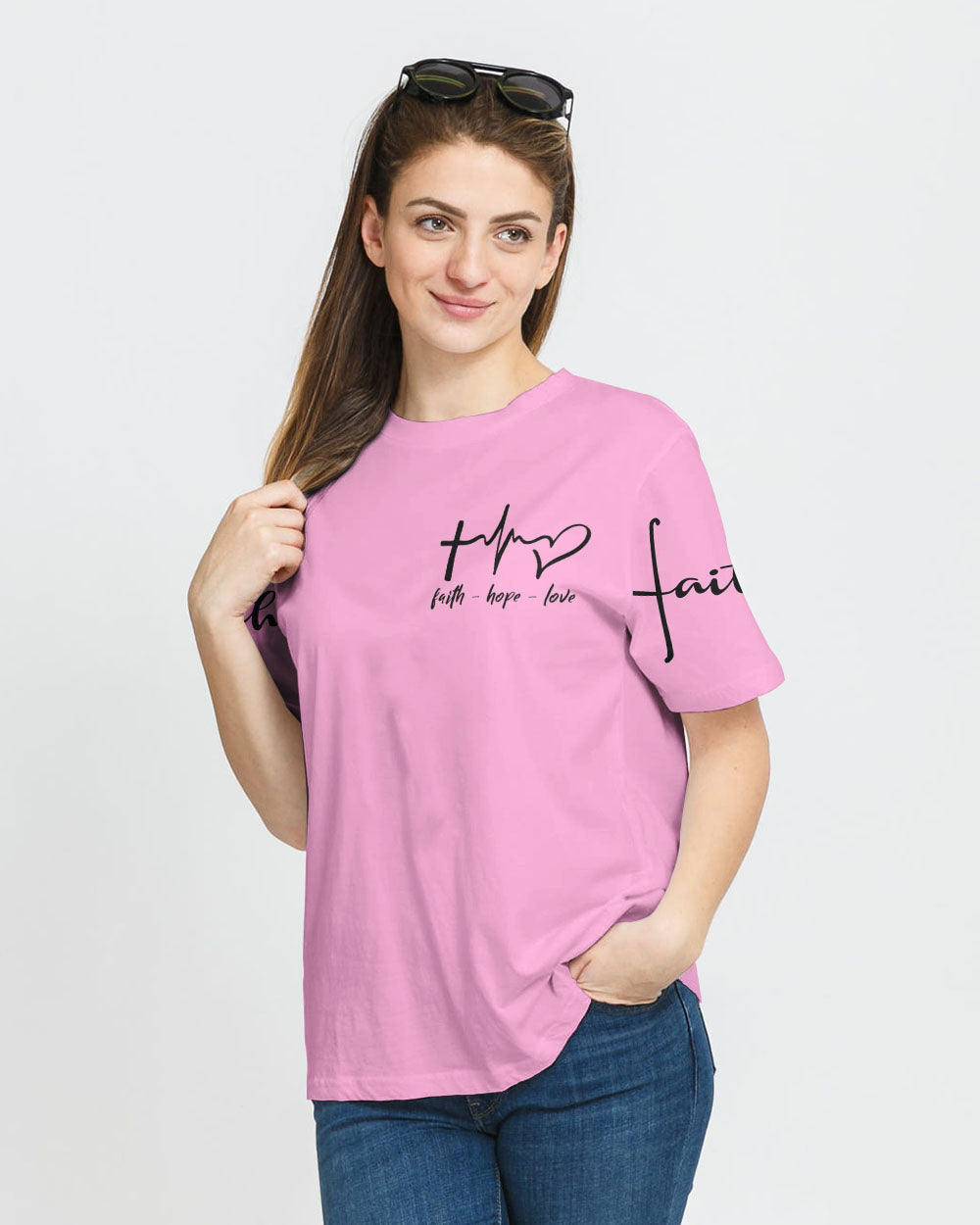 I Am A Simple Woman Pink Flag Women's Christian Tshirt