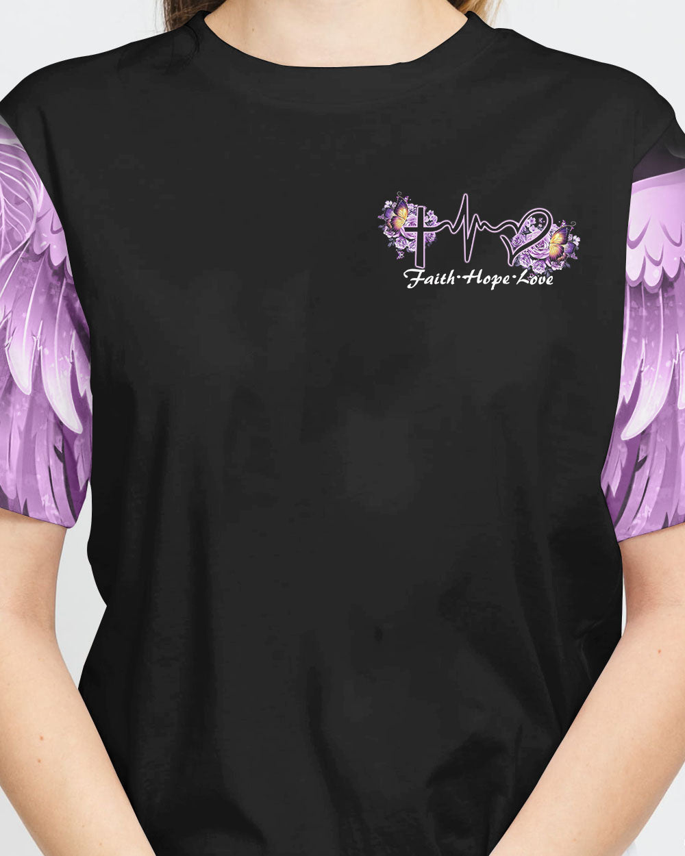 Butterfly Purple Rose Faith Women's Christian Tshirt