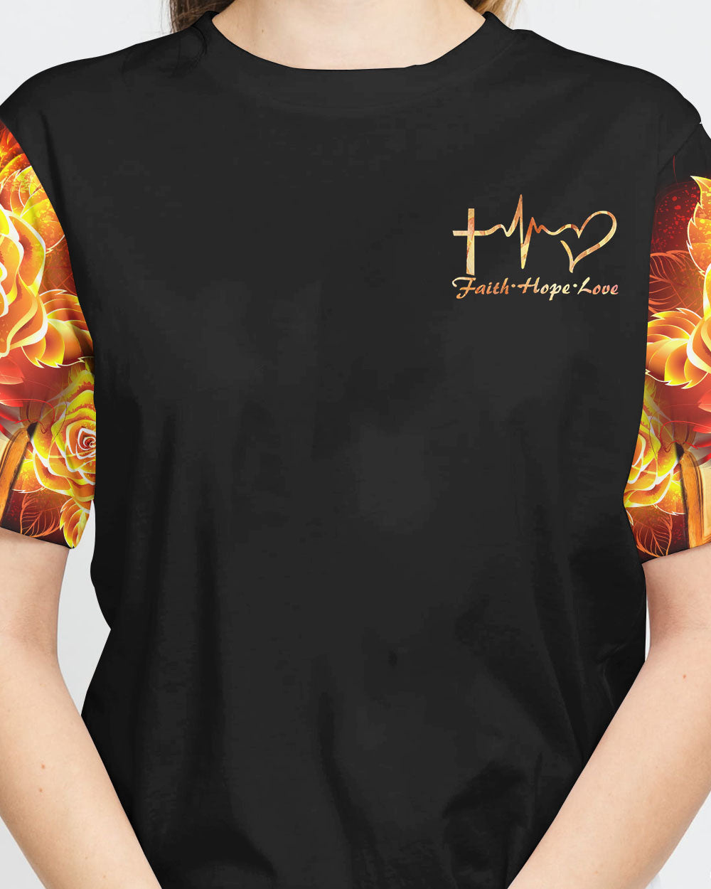 Jesus Is My Savior Books Are My Therapy Gold Faith Cross Women's Christian Tshirt