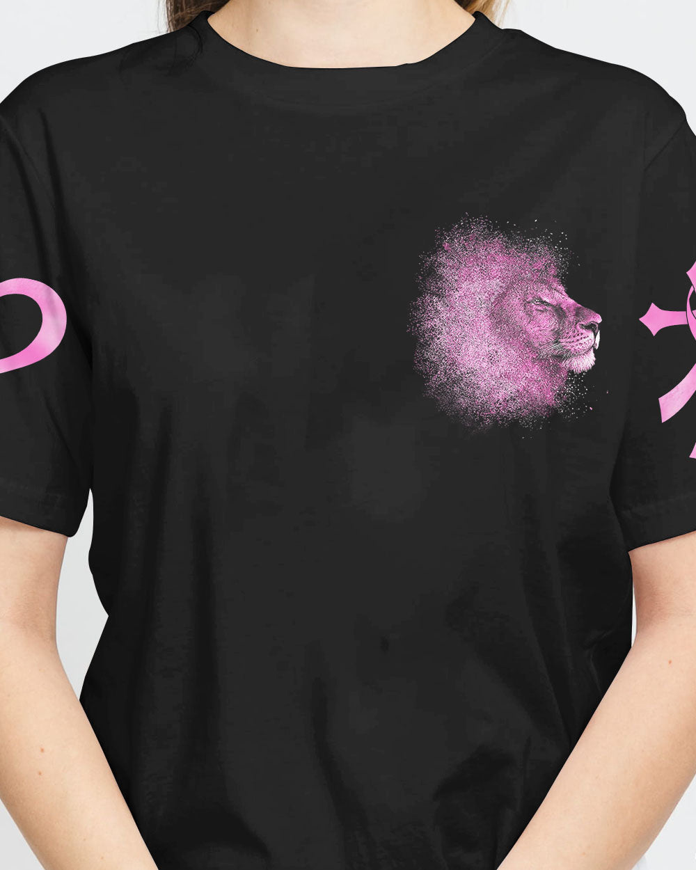 Fight Like Lion Women's Breast Cancer Awareness Tshirt