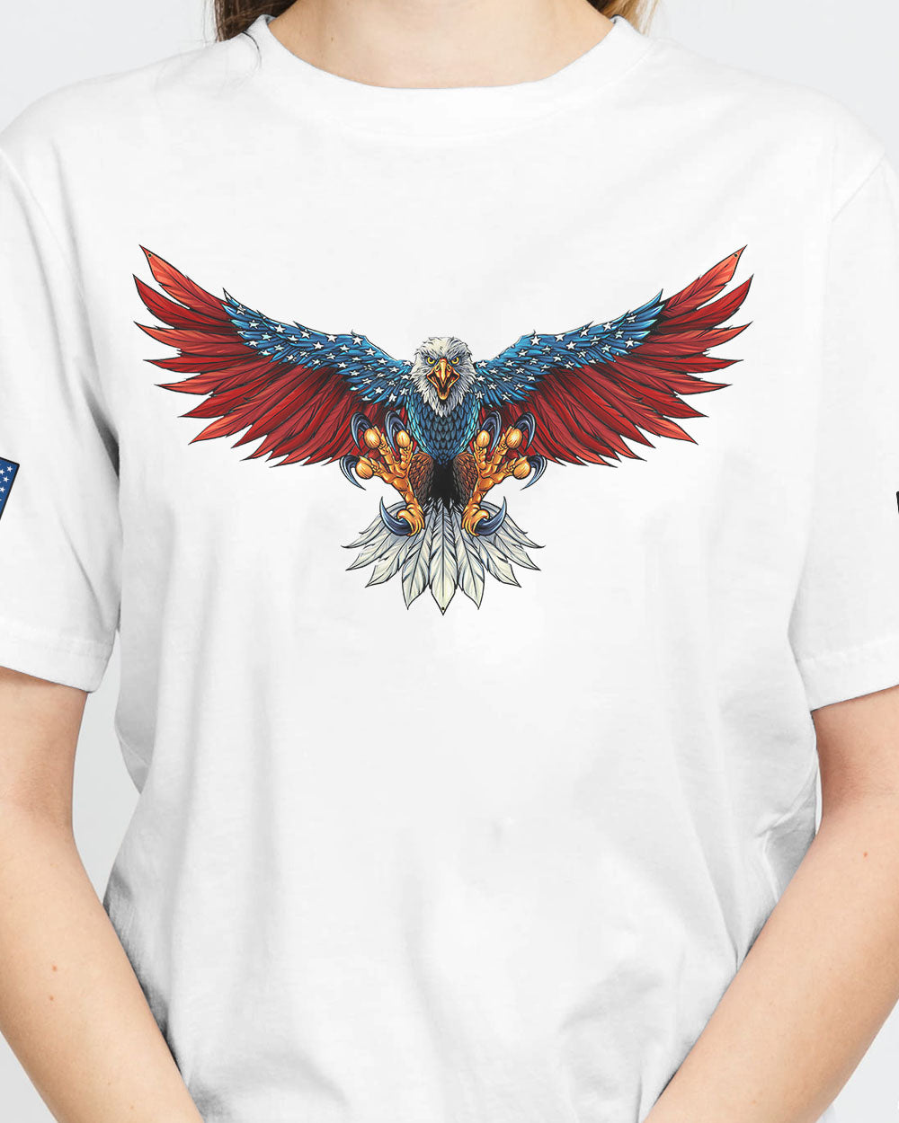 Back The Brave Eagle Flag Women's Christian Tshirt
