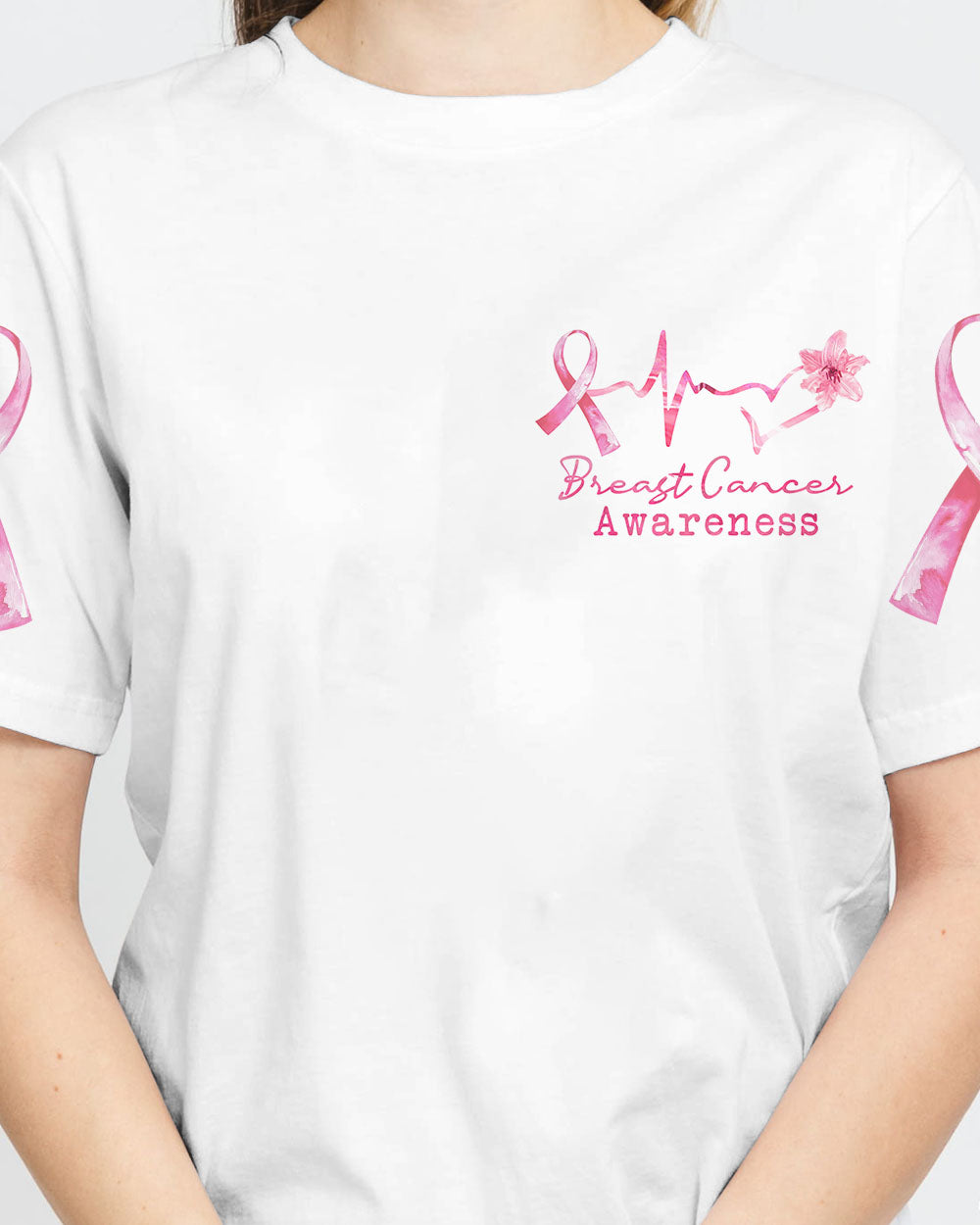 Faith Hope Love Pink Lily Women's Breast Cancer Awareness Tshirt