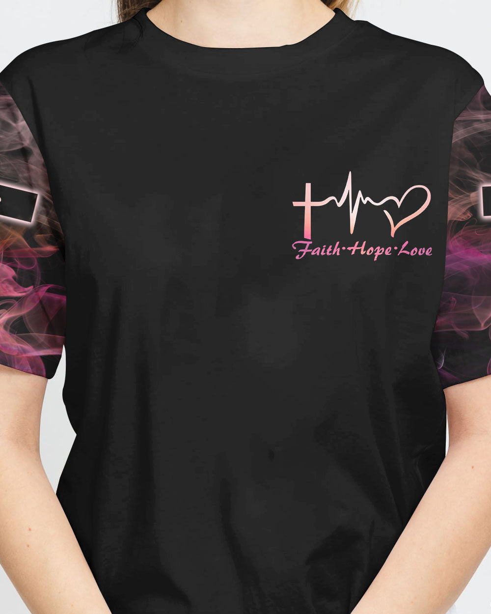 Way Maker Miracle Worker Lion Cross Pink Smoke Women's Christian Tshirt