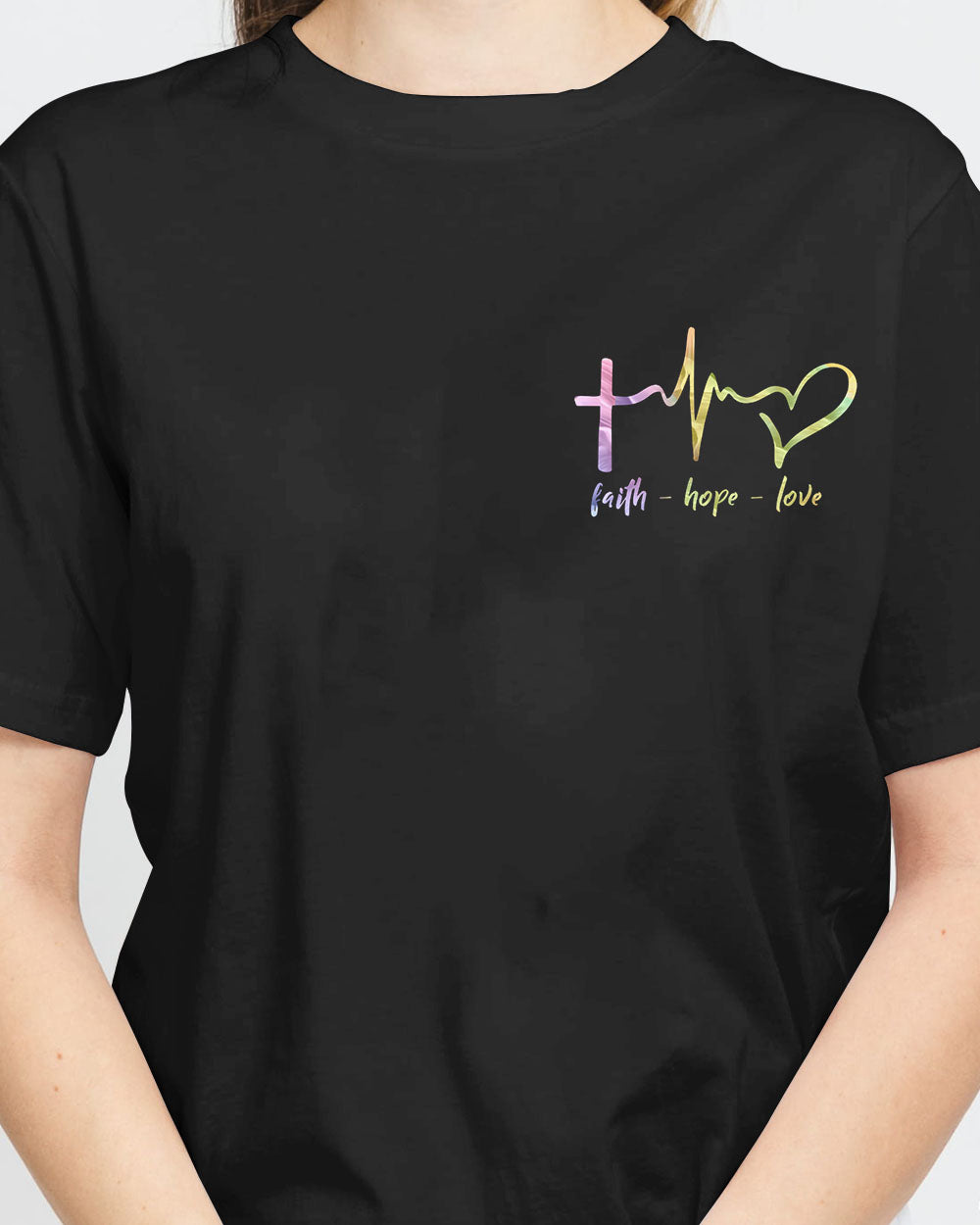 Rainbow Sunflower Cross Faith Flag Women's Christian Tshirt