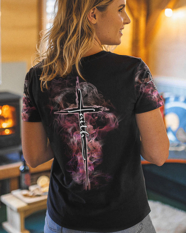 Faith Cross Smoke Women's Christian Tshirt