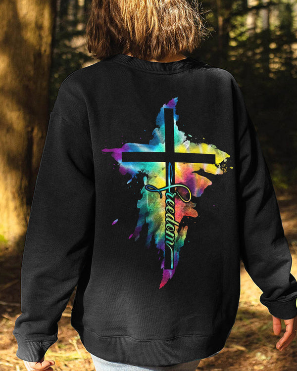 Freedom Cross Painting Women's Christian Sweatshirt