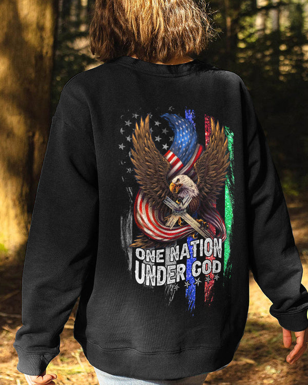 One Nation Under God Eagle Flag Women's Christian Sweatshirt