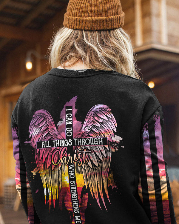 I Can Do All Things Through Christ Sunset Beach Women's Christian Sweatshirt