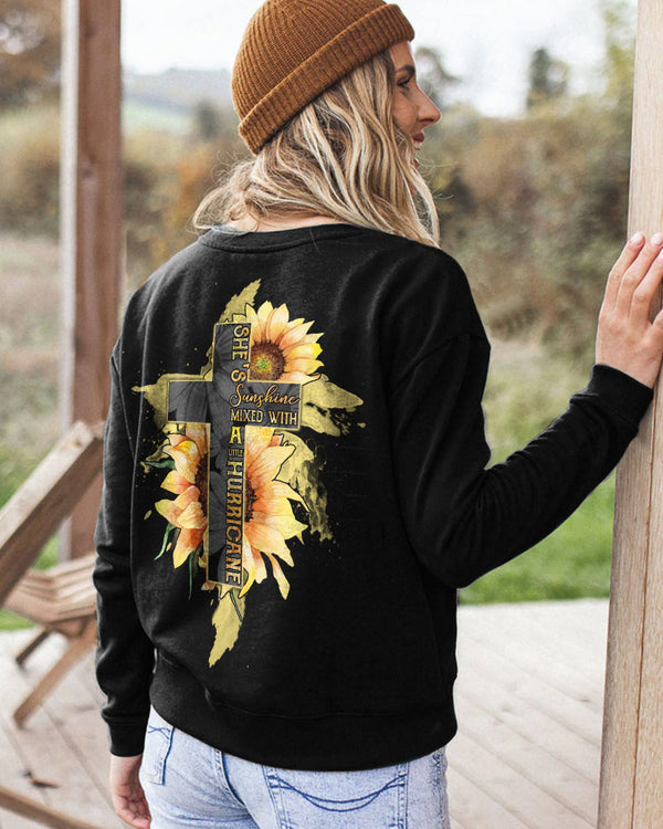 She's Sunshine Mixed With A Little Hurricane Women's Christian Sweatshirt