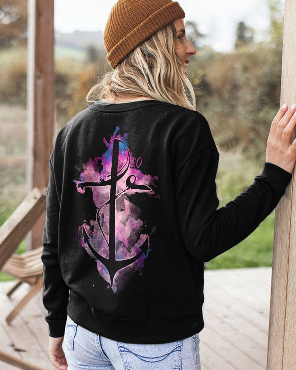 Fe Anchor Watercolor Women's Christian Sweatshirt