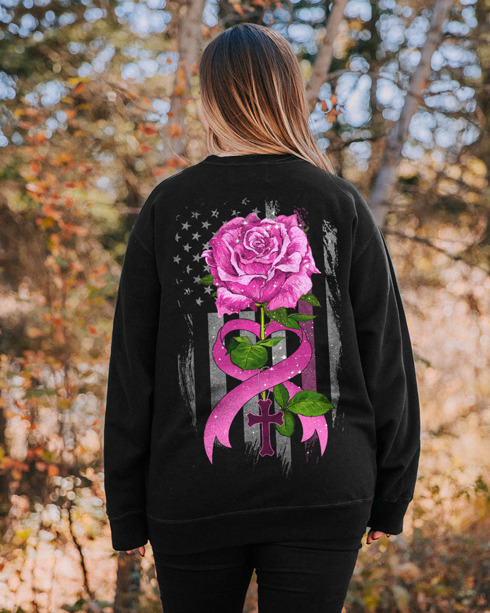 Rose Painting Ribbon Women's Christian Sweatshirt