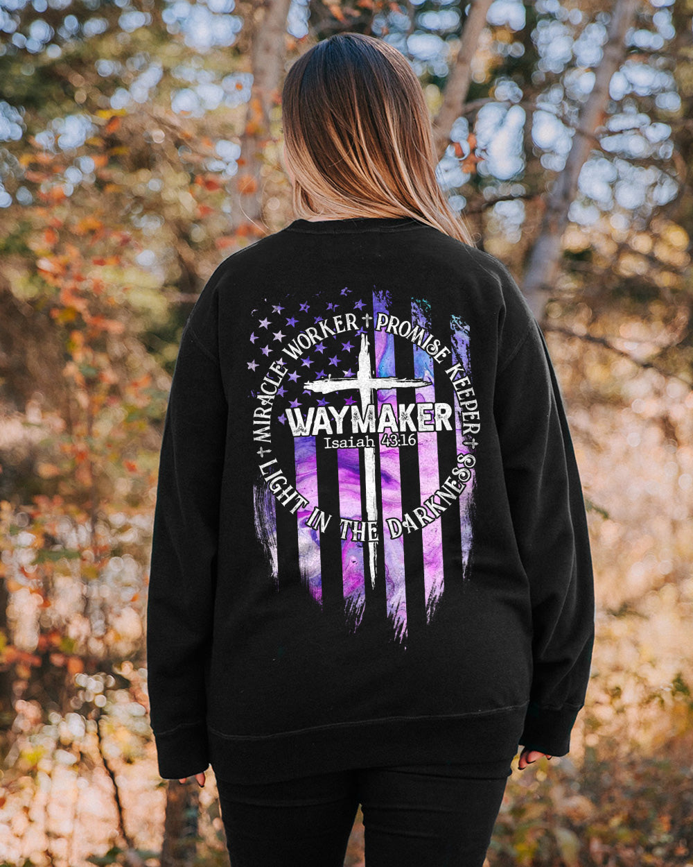 Miracle Worker Promise Keeper Light In The Darkness Abstract Color Women's Christian Sweatshirt