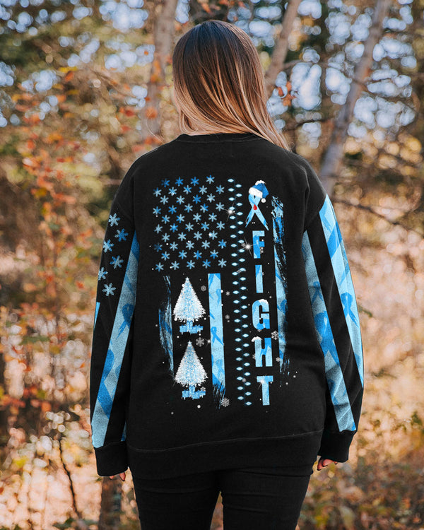 Fight Christmas Flag Women's Diabetes Awareness Sweatshirt