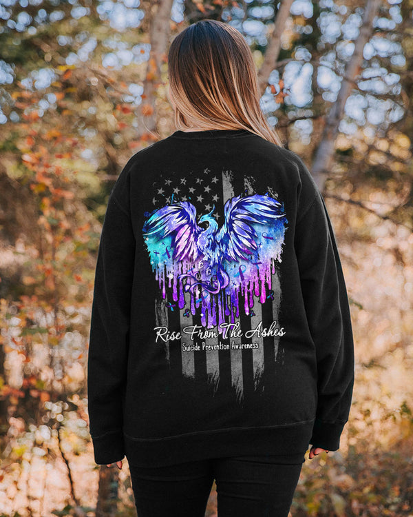 Rise From The Ashes Flag Women's Suicide Prevention Awareness Sweatshirt