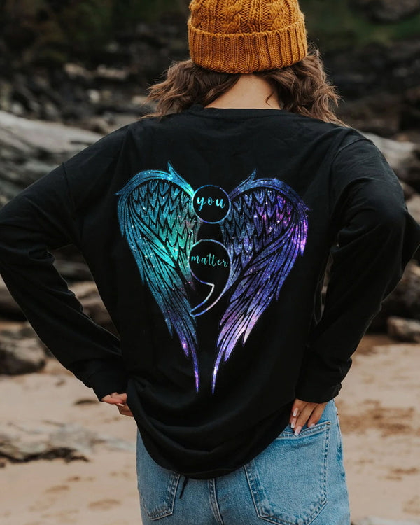 Galaxy You Matter Wings Women's Suicide Prevention Awareness Sweatshirt